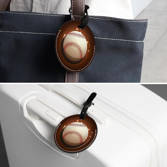 Baseball Ball Background Luggage Tag for Suitcase Women Kids