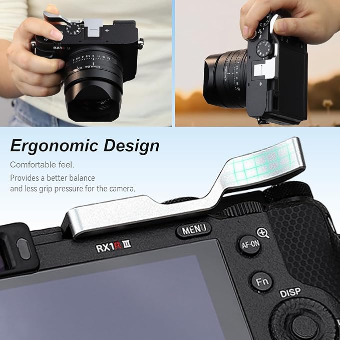 Haoge Thumb Hand Grip for Sony RX1R M3 Camera Accessories Metal Hot Shoe rx1r iii m3 Thumb Up Rest Hand Grip THB-RX1RIII-S Silver