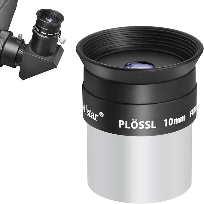 Alstar 1.25 Inch Plossl Telescope Eyepiece - 10mm Fully Multicoated Optical Lens for 1.25inch Astronomic Telescope and Astronomy Filters - 4 Element Plossl Design