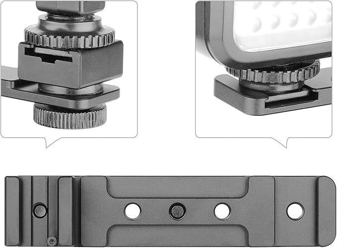 ChromLives Hot Shoe Extension Bar Mount, Cold Shoe Extension Flash Bracket, Dual Straight Mount Flash Bracket Compatible with Nikon Canon Sony Olympus DSLR Camera Camcorder DV