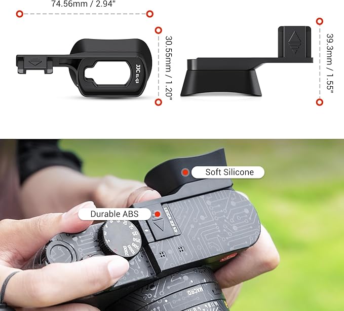 JJC Camera Viewfinder Eyecup for Leica Q3 43 & Q3, Soft Silicone Eyepiece with Extended Design, Easy Hot Shoe Installation