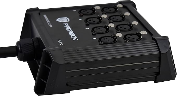 PRORECK 8-Channel Low Profile XLR Send Circuit Board Snake Cables, XLR Splitter Cable for Live, Recording, Stage, Studio, 50 Feet Long (PR-8 * 50)