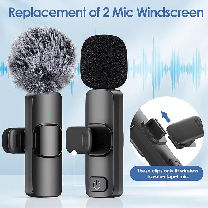 9 Pcs Mini Wireless Foam Microphone, Lavalier Microphone Sponge Mini Foam Cover Set to Reduce Plosive and Better Highlight the Vocals, Washable and Windproof Wind Screen