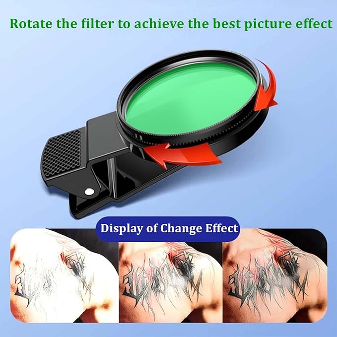 CPL Polarizing Filter for Phone,52mm Camera Lens Filter with Lens Clip Compatible for iPhone 14 Pro Max 13 Pro Max 13 Mini 12 11 X XS Max Samsung Galaxy