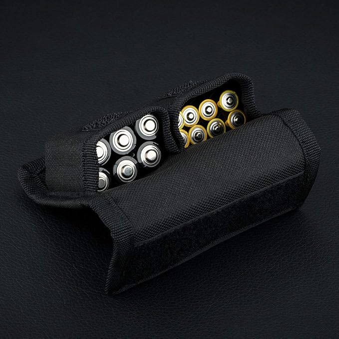 DSLR Battery and Memory Card Holder Pouch (3 Pockets) - Camera SD CF XQD Card Storage Case for AA, LP-E6, LP-E10, LP-E12, LP-E17, EN-EL14, EN-EL15, NP-FW50, NP-F550, NP-FZ100 Batteries