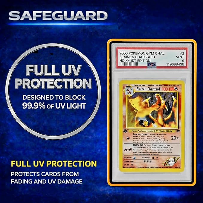 Metal PSA Slab Bumper Case UV Resistant- Safeguard Stackable Magnetic Aluminum Metal Case For Graded Cards (Orange)