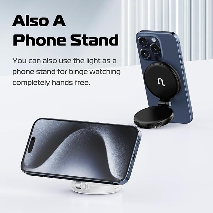 ULANZI Magnetic Selfie Light White, LED Fill Light Compatible with Magsafe, LED Selfie Ring Light Included Sticky Ring for Phones, for Selfies/Photography/TikTok/Zoom Calls/Video Conference Color