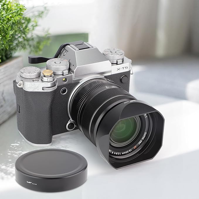 Haoge LH-X13B Metal Square Lens Hood for Fuji Fujifilm XF 18-55mm F2.8-4 R LM OIS Lens and Fujinon XF 14mm F2.8 R Lens (New Version Bayonet with a Hood Metal Cap)