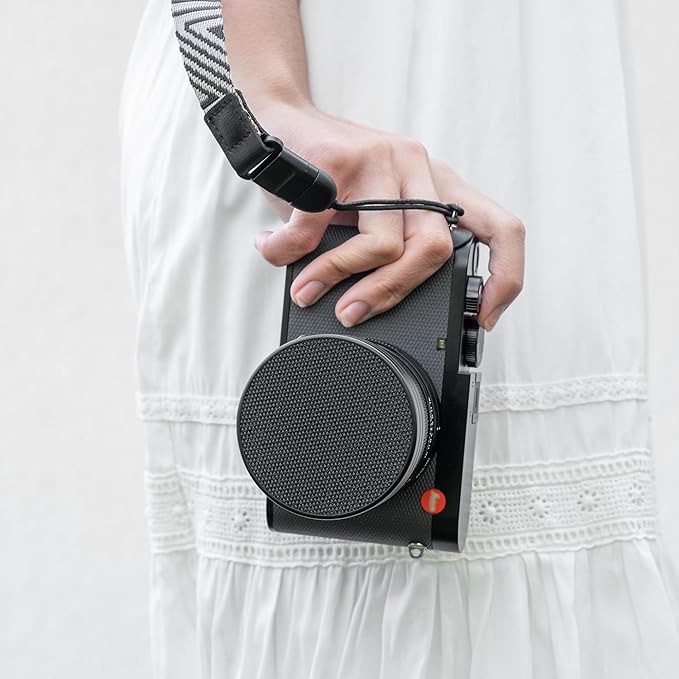JJC Metal Lens Cap for Leica Q3 Q3 43 Q2 Q Q-P Digital Cameras, Anti-Scratches & Dustproof Lens Protector with Soft Fabric Interior & PU Leather Surface