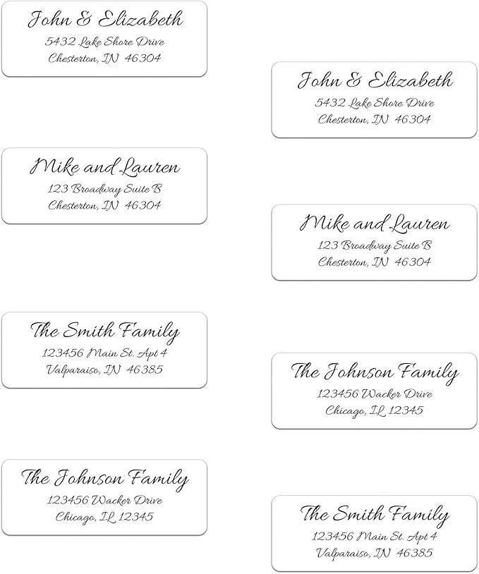 Personalized Return Address Labels - Simple Unique Design - Available in White, Clear, Kraft, Gold, or Silver Labels -120 Labels - 120 Envelope Seals Included - Made in The U.S.A. (White)