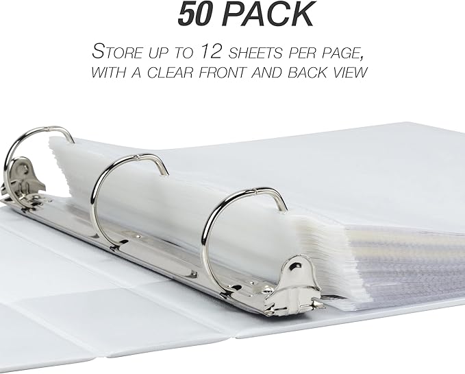 Samsill Heavy Duty Sheet Protectors for 3 Ring Binders, 8.5 x 11 Clear Page Protectors, Plastic Sleeves & Report Covers, Acid Free Archival Safe Document Protectors