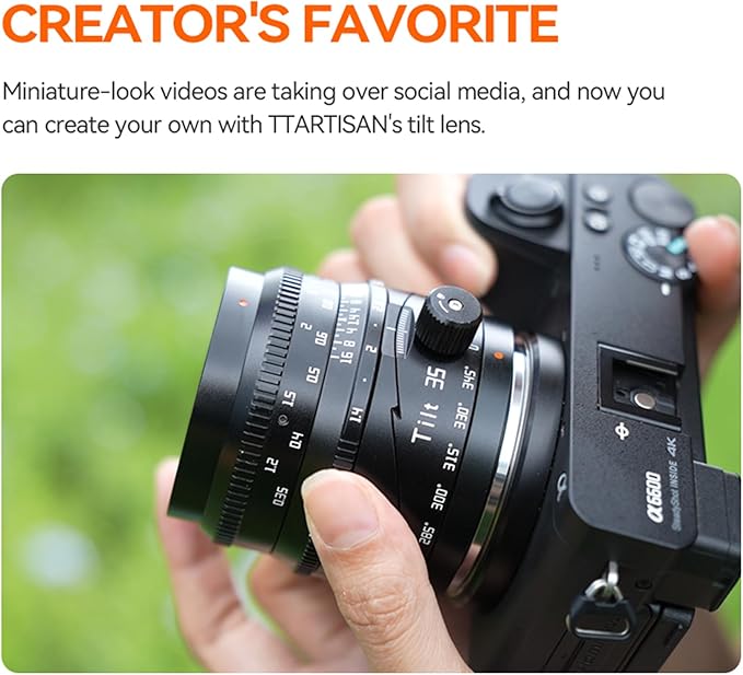 TTArtisan 35mm F1.4 Tilt Manual Lens Large Aperture APS-C Tilt Portrait Lens Compatible with Fuji X Mount Cameras X-A10,X-A2,X-A3,X-A5,X-A7,X-A1,X-A10(for Fuji)