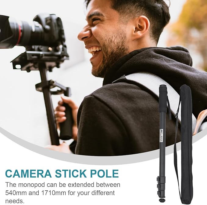 OHPHCALL Extendable Camera Monopod Lightweight Portable Photography Accessory Height Compact Design for DSLR and Digital Cameras