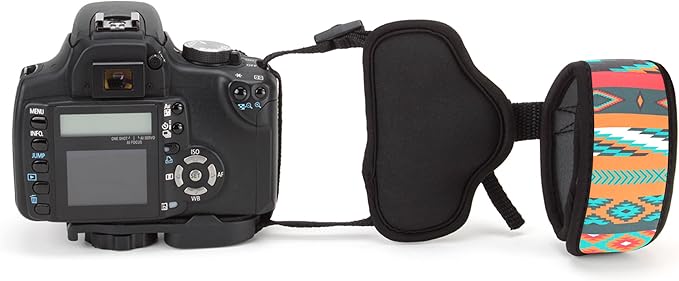 USA Gear DualGRIP Professional Grip Camera Hand Strap with Neoprene Design and Metal Plate - Compatible with Canon, Fujifilm, Nikon, Sony, and more DSLR, Mirrorless, Point & Shoot Cameras (Southwest)