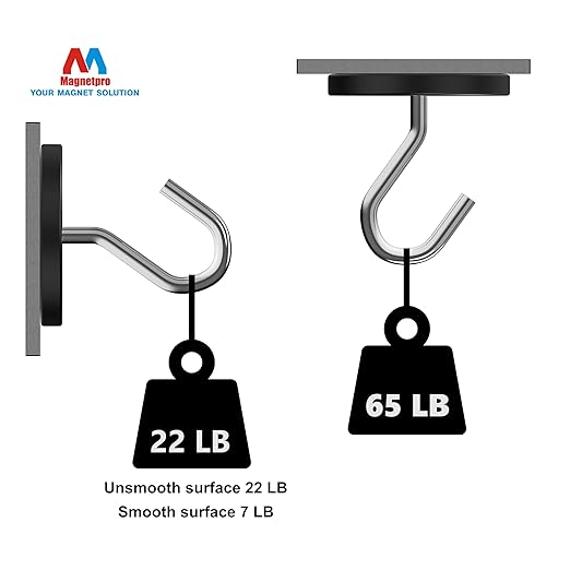 Magnetpro 2 Pieces Strong Rubber Coated Mounting Magnets Anti-Scratch, 65 LBS of Adhesive Power, Magnetic Assembly Base for Light Strips and Additional Mirrors The Outdoor Area