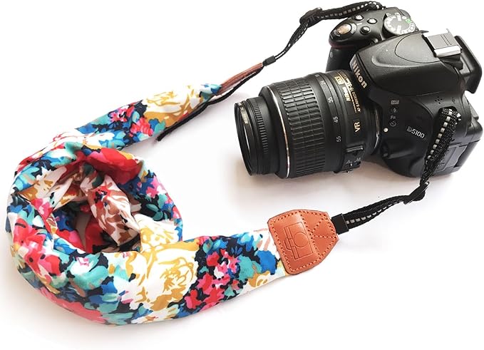 Alled Camera Neck Shoulder Belt Strap, Chevron Scarf Vintage Print Soft Coloful Camera Straps for Women/Men for DSLR/SLR/Nikon/Canon/Sony/Olympus/Samsung/Pentax ETC