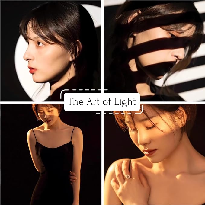 Optical Snoot for Bowens Mount Light,Photography Spotlight Projector for Tiktok Portraits Shape The Light Compatible with Aputure Amaran 60D/XS/100X/D 200D/GODOX SL60,4 Color Filters and 25 Gobos