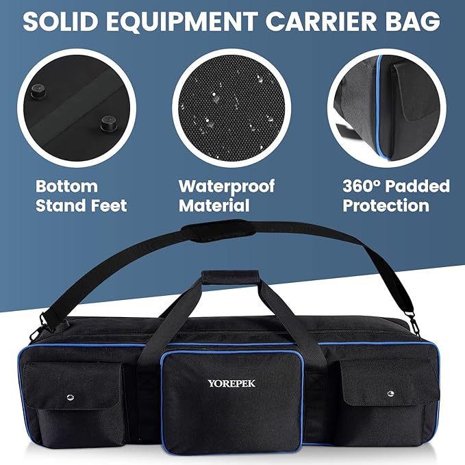 YOREPEK Tripod Carrying Case Bag 40.5", Resistant Light Stand Bag with 2 Protective Pads, Photo Studio Equipment Case fit Tripods Manfrotto, Monopods, Speaker Stands, Umbrellas, Accessories, Travel