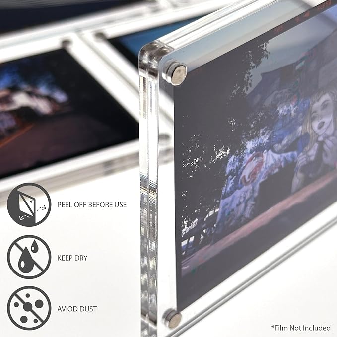 GDSZDDXX Premium Acrylic Magnetic Reversal Film Holders, 6 Packs Archival Storage High Transparency Display Holder for Reversal Film 6X7