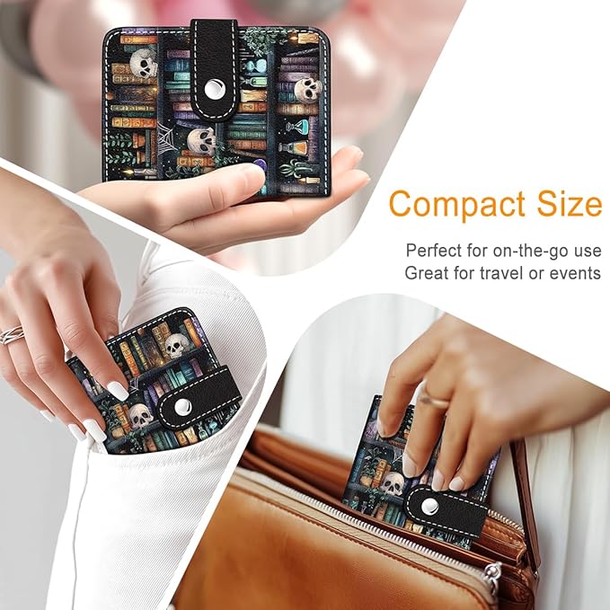 Lebrocoli Goth Skul Bookshelf Small Photos Album for 2x3 Inch Films, 56 Pockets Mini Cute Albums Book for Polaroid Fujifilm Instax Mini Instant Camera Printer, Kpop Photocard Pictures Binders Storage