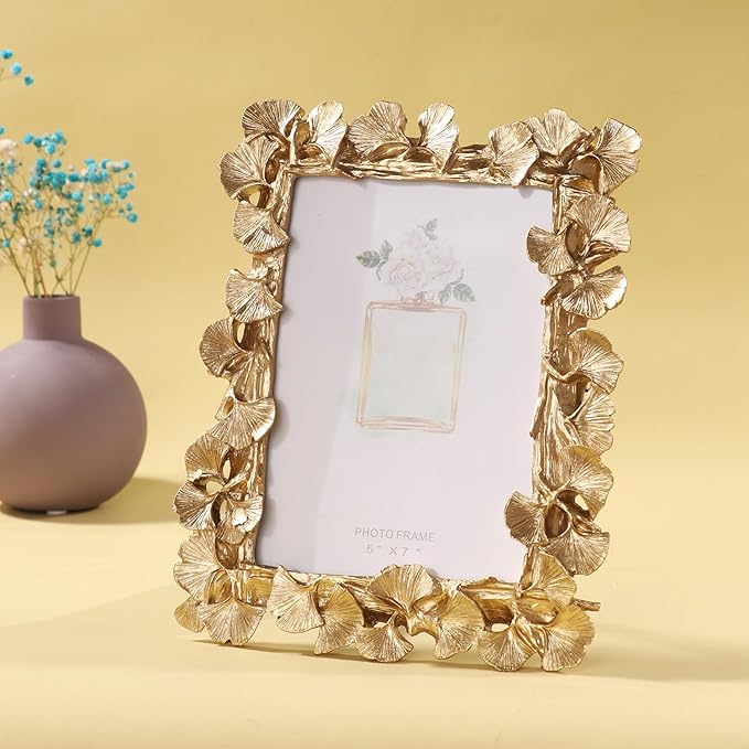 Picture Photo Frames 4x6, Gold Leaf Photo Frame,Vintage Picture Frame for Tabletop Stand or Hanging, Elegant Picture Frames for Desk or Wall,Tabletop, Counterspace, Shelf (Silver, 4x6)