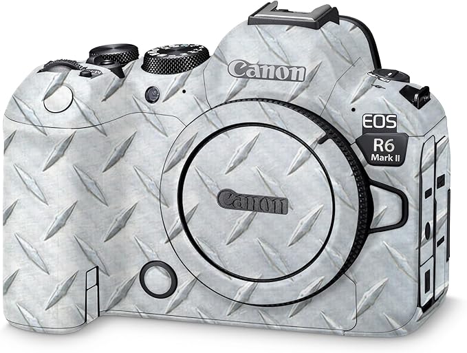 Carbon Fiber Camera Skin Compatible with Canon EOS R6 Mark II Camera (2022) - Diamond Plate - Premium 3M Vinyl Protective Wrap Decal Cover - Easy to Apply | Crafted in The USA by MightySkins