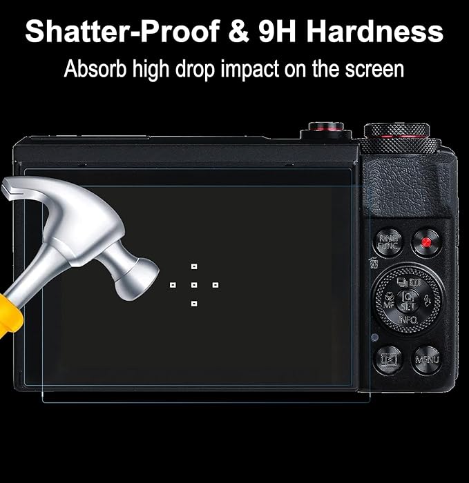 Pocoukate Camera Body Case for Canon G7X /G7X Mark II/Mark III Silicone Case Cover with Optical 9H Hardness 0.3mm Ultra-Thin DSLR Camera Screen Protector