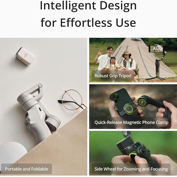 DJI Osmo Mobile 6 Smartphone Gimbal Stabilizer, 3-Axis Phone Gimbal, Built-In Extension Rod, Portable and Foldable, Android and iPhone Gimbal with ShotGuides, Vlogging Stabilizer, YouTube TikTok Video