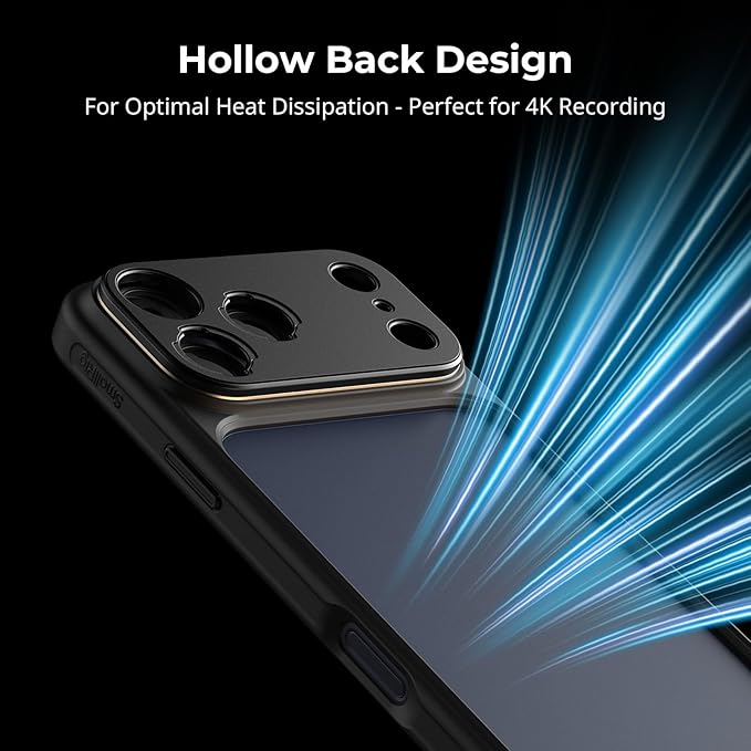 SmallRig FilMov Bumper Phone Case for iPhone 17 Pro Max, Hollow Back Design with Lens Backplate, 67mm Filter Adapter Compatible with Phone Gimbal Stabilizers, for DJI for Insta360, Black - 5793