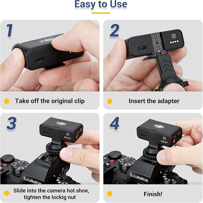JJC Cold Shoe Mount Adapter for DJI Mic 2 with 1/4" Screw, DJI Mic 2 Camera Adapter Compatible with Canon Nikon Sony Cameras Tripod Camera Cage for Vlogging Video Recording