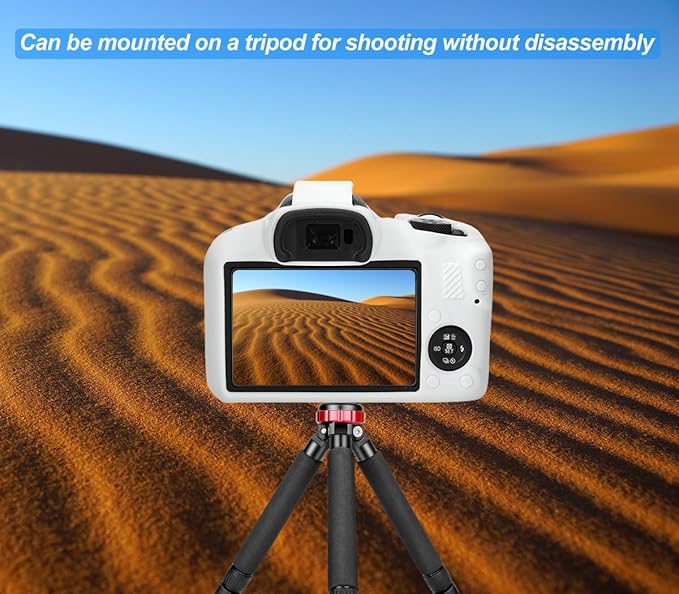 Pocoukate Case for Canon EOS R100 Camera, Soft Silicone Protective Cover Skin with EOS R100 Screen Protector Accessories for EOS R100 Mirrorless Camera Silicone Case - White