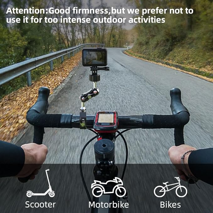 SUREWO Super Camera Clamp Mount,Super Clamp Mount with Dual Ballhead Magic Arm Compatible with Gopro Hero 13,12,11,10,9,8,7,6,5, Insta360 X4/3/2, DJI Osmo Action 6/5 pro/4/3,AKASO and More