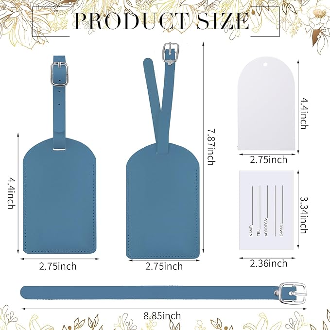 Amylove 48 Sets Leather Luggage Tags Bulk Wedding Favors Luggage Tags for Guests Bridal Gifts Wedding Bridal Shower Gift PU Leather with Name ID Card Tag for Guests
