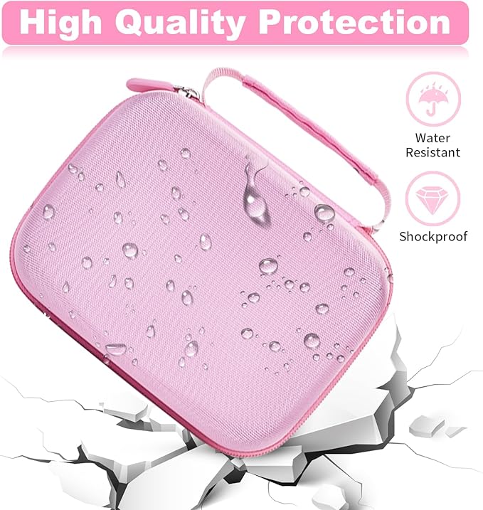 Hikkon Camera Case Compatible for ESOXOFFORE/Upgrade/Dylanto/Yehtta/HiMont/CAMCLID Kids Instant Print Camera Toy,Portable Digital Camera Storage Holder Organizer Bag (Case Only) - Pink