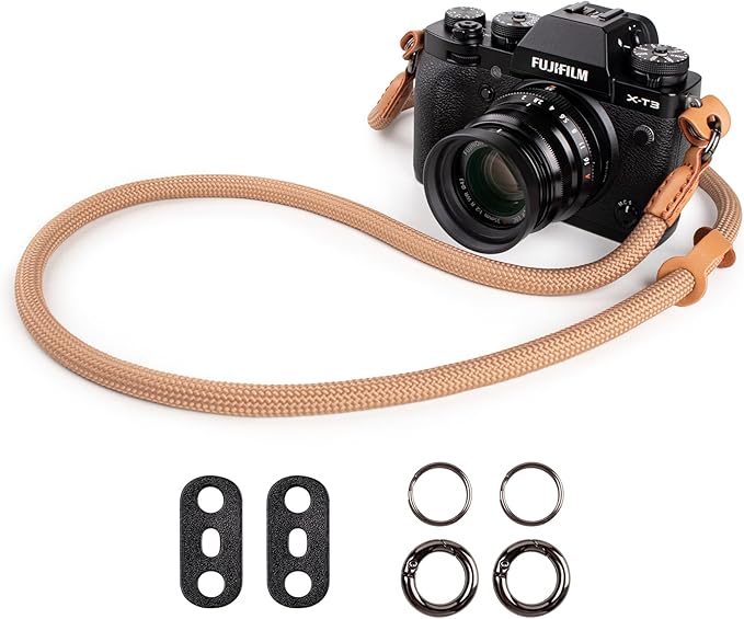 VOVMOEYA Camera Strap Rope,Camera Neck Strap Shoulder Strap for Fujifilm X100VI X100V XS20 XT5 for A6000 A6100 A6400 A6700 A7IV for Canon EOS R6 R10 for Nikon D850 D5600 D7500 - Khaki