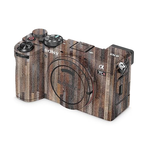 Glossy Glitter Camera Skin Compatible with Sony Alpha 7CR Camera (2023) - Woody - Premium 3M Vinyl Protective Wrap Decal Cover - Easy to Apply | Crafted in The USA by MightySkins
