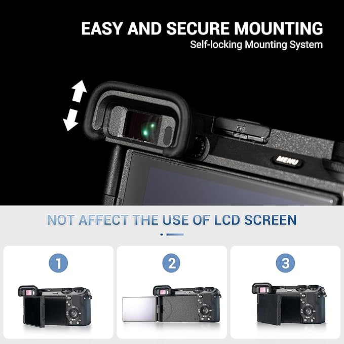 A6700 Eyepiece Eyecup Eye Cup, JJC 2 Pack Eyecup Viewfinder for Sony A6700 Camera, Replaces Sony FDA-EP20 Eyepiece, Soft Silicone Material,360-Degree Rotatable,Protect Viewfinder from Impact & Scratch