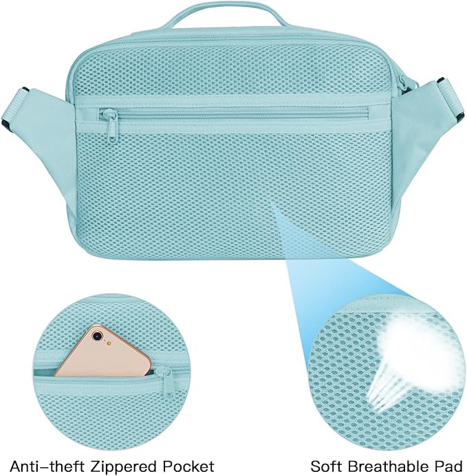 MOSISO Camera Shoulder Bag Case Crossbody Sling Purse, DSLR/SLR/Mirrorless Compact Padded Photography Handbag with Rain Cover Compatible with Canon/Nikon/Sony Cameras and Lenses, Air Blue