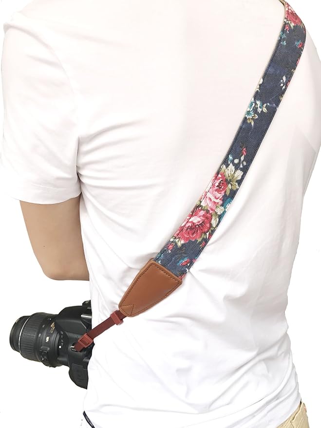 Alled Camera Strap Neck, Adjustable Vintage Floral Camera Straps Shoulder Belt for Women/Men,Camera Strap for Nikon/Canon/Sony/Olympus/Samsung/Pentax ETC DSLR/SLR