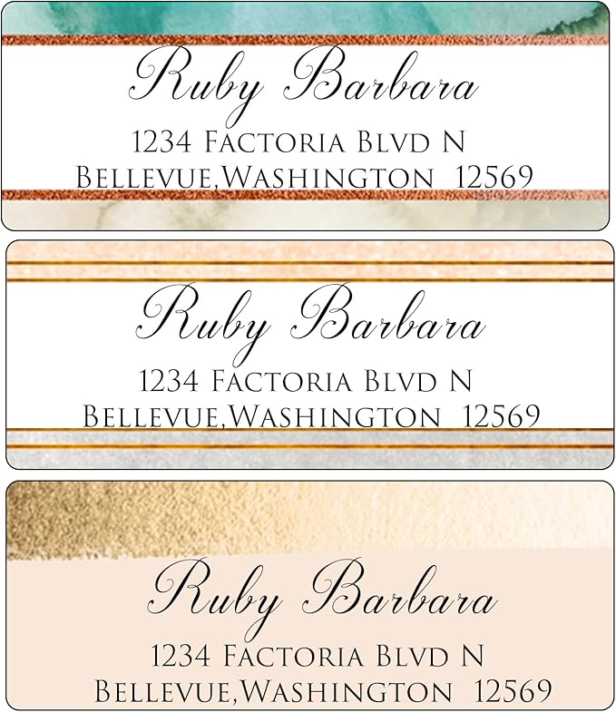 LINMAGCO Personalized Return Address Labels Gold 500 Pcs Mail Labels for Envelopes Weddings Self Adhesive Rectangle Elegant Name Stickers……