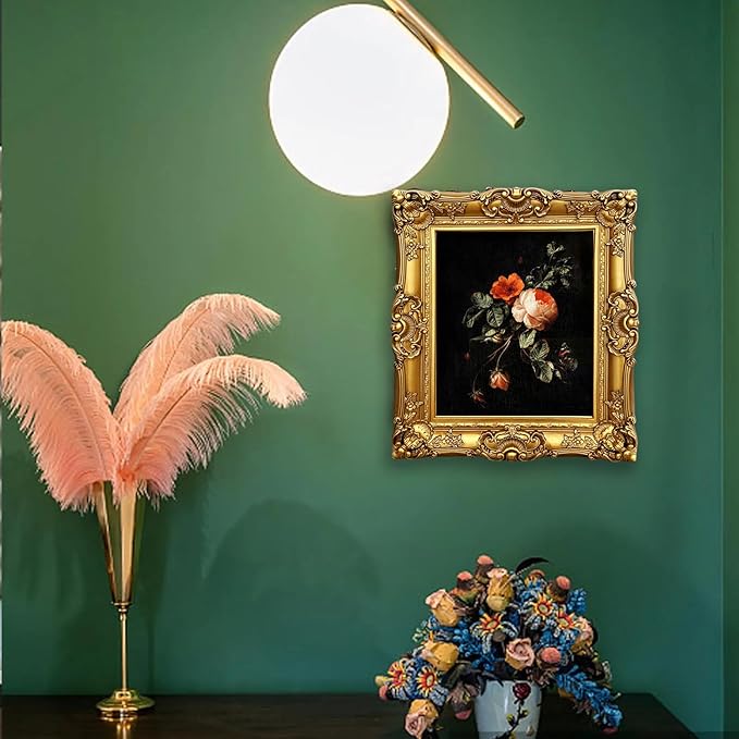 Vintage Picture Frames 6x8, Antique Gold Frame ,Ornate Baroque Photo Frame with Acrylic Glass Front, Tabletop Wall Hanging, Photo Display,Gift Ideas