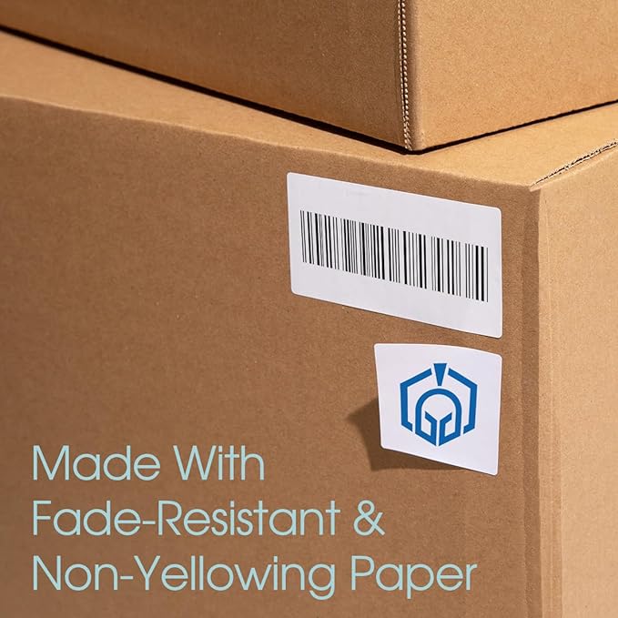 8.5" X 5.5" Matte White Printable Half Sheet Shipping Labels (30 Sheets, 60 Stickers) Mailing and Address Labels for Laser & Inkjet Printers - Spartan Industrial Template R025