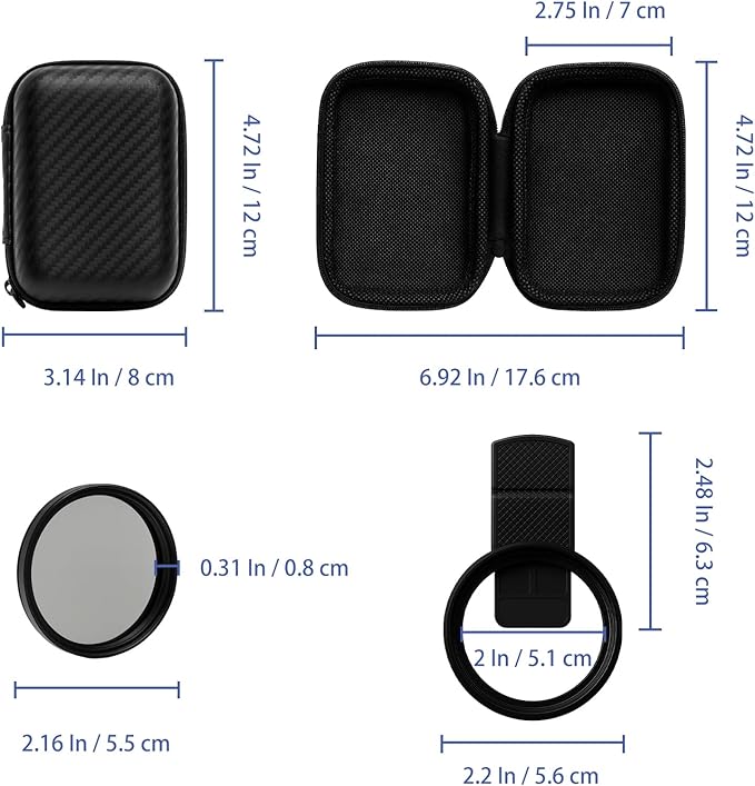52mm Clip-On Circular Polarizer (CPL) Lens Filter Kit – Professional Phone Camera Filter for iPhone 17–11 & Compatible DSLR Cameras