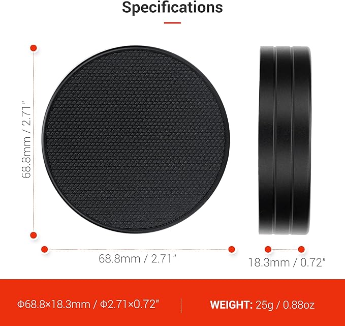 JJC Metal Lens Cap for Leica Q3 Q3 43 Q2 Q Q-P Digital Cameras, Anti-Scratches & Dustproof Lens Protector with Soft Fabric Interior & PU Leather Surface