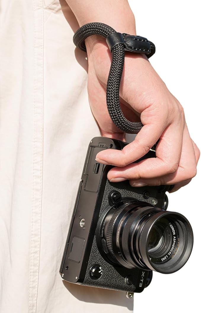 VOVMOEYA Rope Camera Wrist Strap,Camera Hand Strap Compatible with A6400 A6000 A7 IV,for Fujifilm X100V for Nikon Zf Z30 for Canon EOS R6 R7 R8 R10 Camera Wrist Straps for dslr - Black