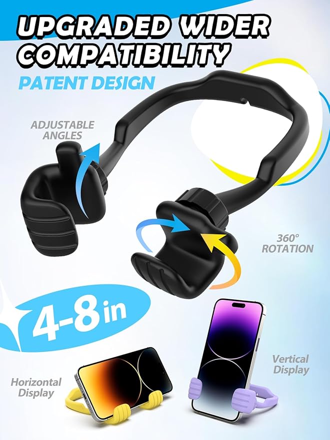 Stocking Stuffers for Men Women Teens Kids Gifts for Men Christmas: Thumbs Up Lazy Phone Stand Holder Funny Gadgets Teenage Boys Girls Dad Father Mother Mom (Black+Purple+White+Yellow, 4)