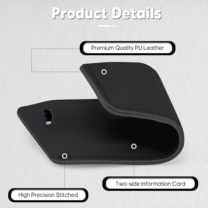 Travelambo 12 Pack Luggage Tags Faux Leather for Suitcases Travel Bag Labels with Protection Cover ID (Black)