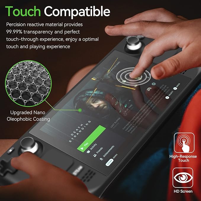 ivoler 2-Pack anti-glare Etched Screen Protector for Steam Deck 7.0''/Steam Deck OLED 7.4'', Matte Anti Glare Tempered Glass with Alignment Frame Anti-Scratch Full Coverage Guard for Steam Deck