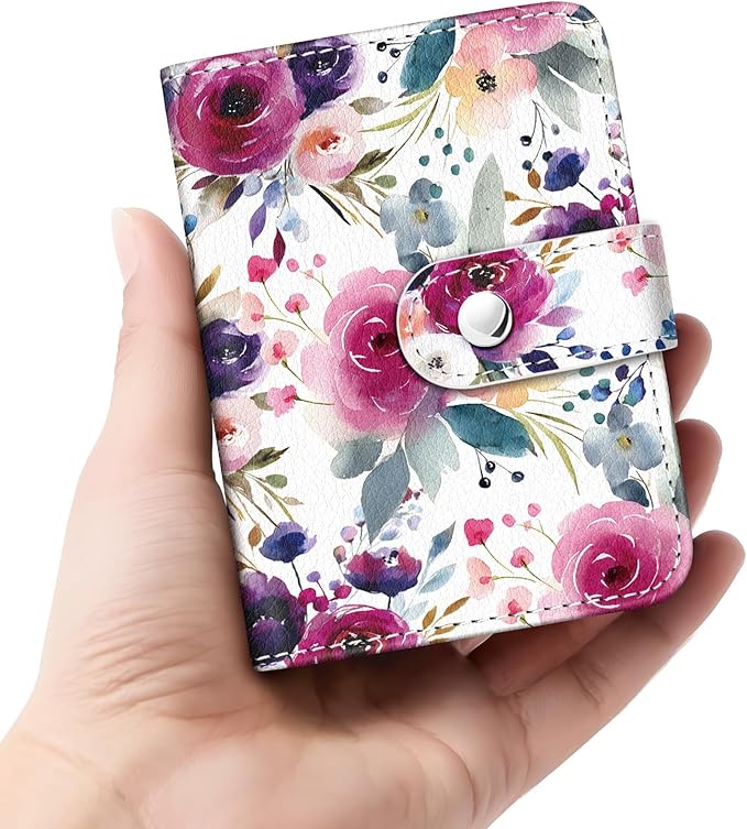 Lebrocoli Vintage Rose Floral Small Photos Album for 2x3 Inch Films, 56 Pockets Mini Cute Albums Book for Polaroid Fujifilm Instax Mini Instant Camera Printer, Kpop Photocard Pictures Binders Holders