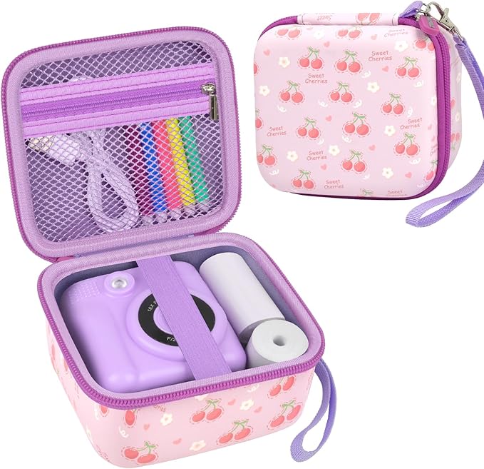 Kids Instant Print Camera Case Compatible with ESOXOFFORE for Dylanto for DUDUDRAGON for GKTZ for Dafotil for Careenoah for Aasonida Toddler Digital Prints Paper Storage Bag (Box Only) Light Purple